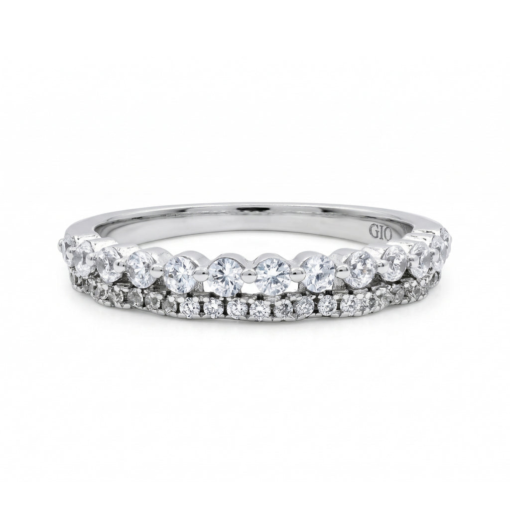 Spiral Stone-Set Half Band Ring