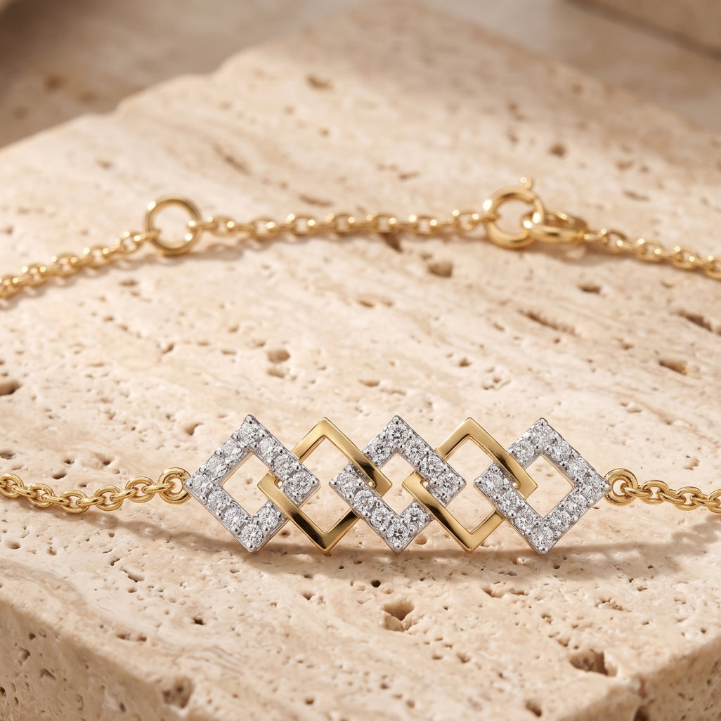 Gold Diamond Frame Bracelet