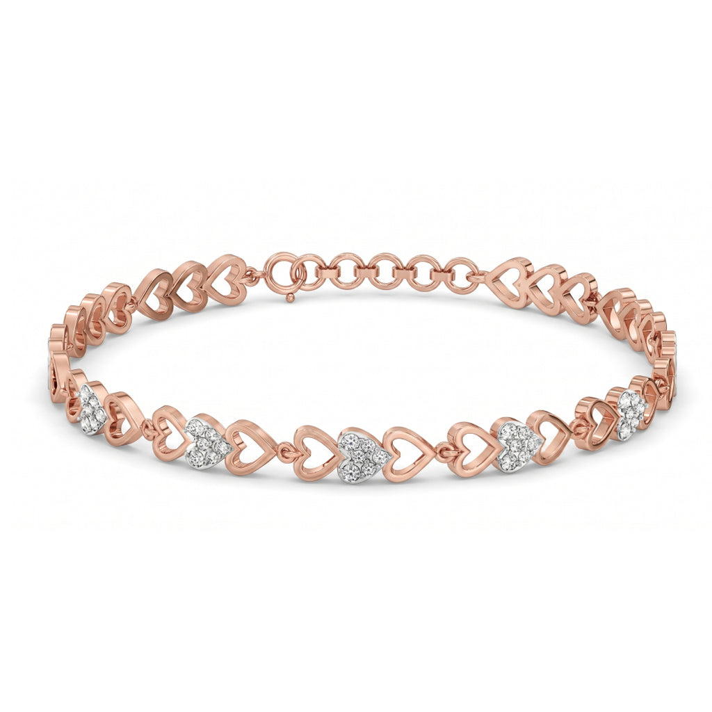 Gold Heart Link Bracelet