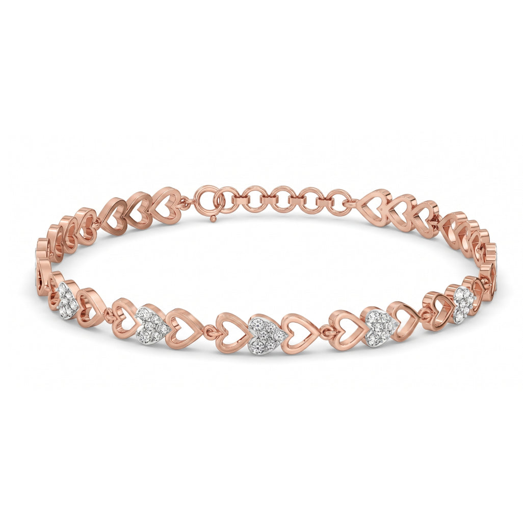 Gold Heart Link Bracelet