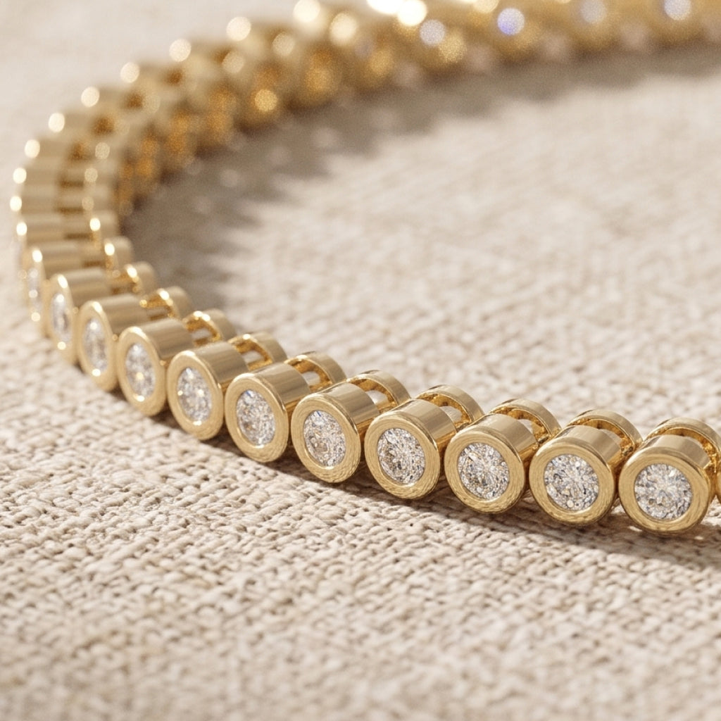 Gold Bezel Tennis Bracelet
