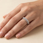 Spiral Stone-Set Half Band Ring