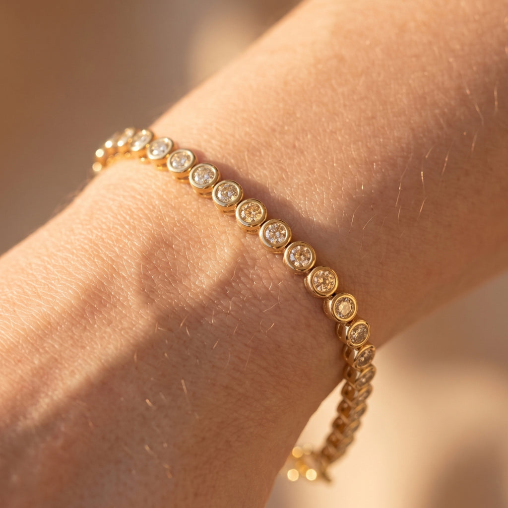 Gold Bezel Tennis Bracelet