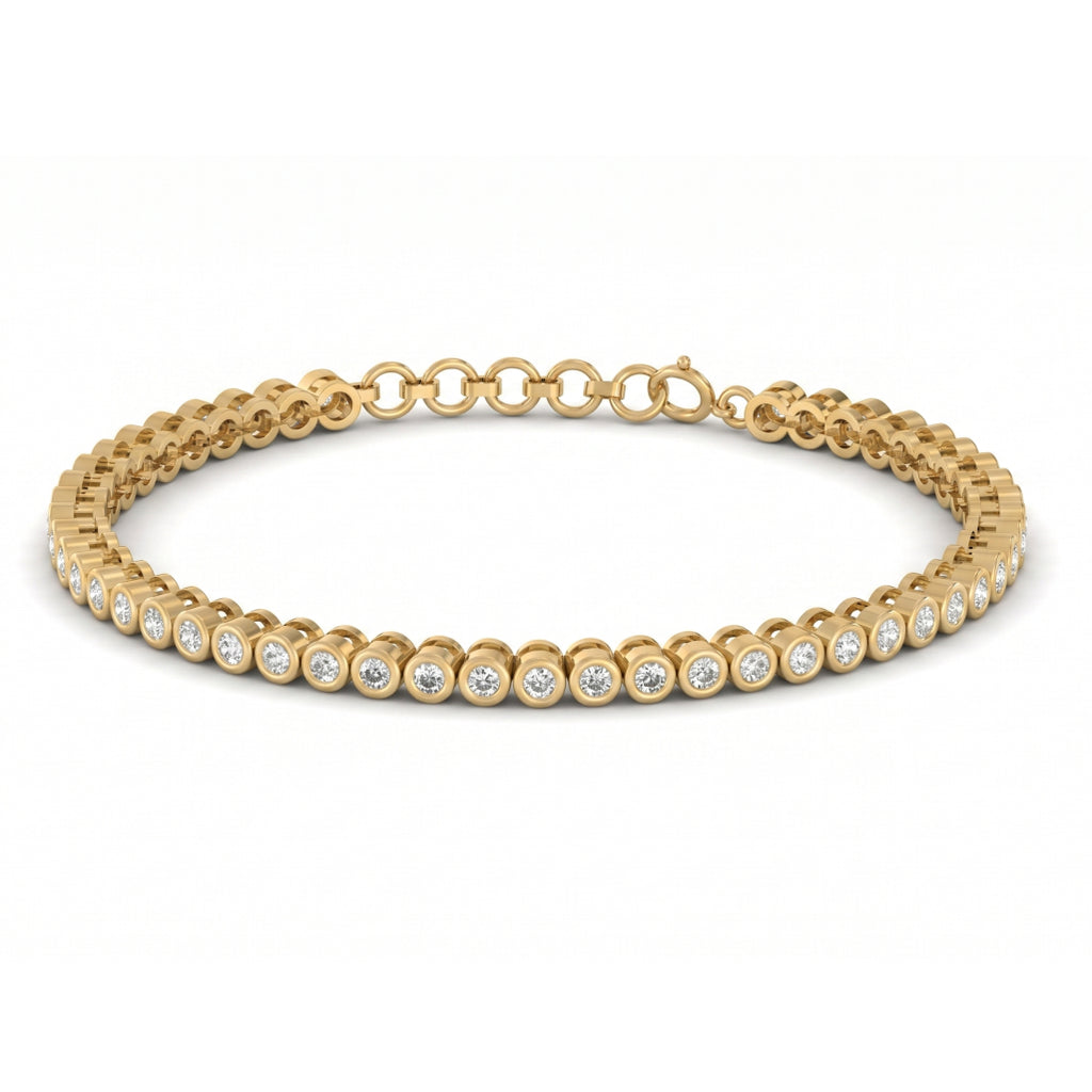 Gold Bezel Tennis Bracelet