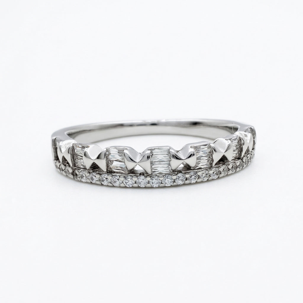 Triple Row Beaded All-Around Band Ring