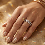 Triple Row Beaded All-Around Band Ring