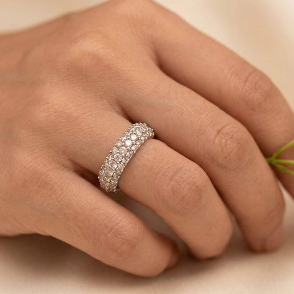 Triple-Row Dome Stone Band