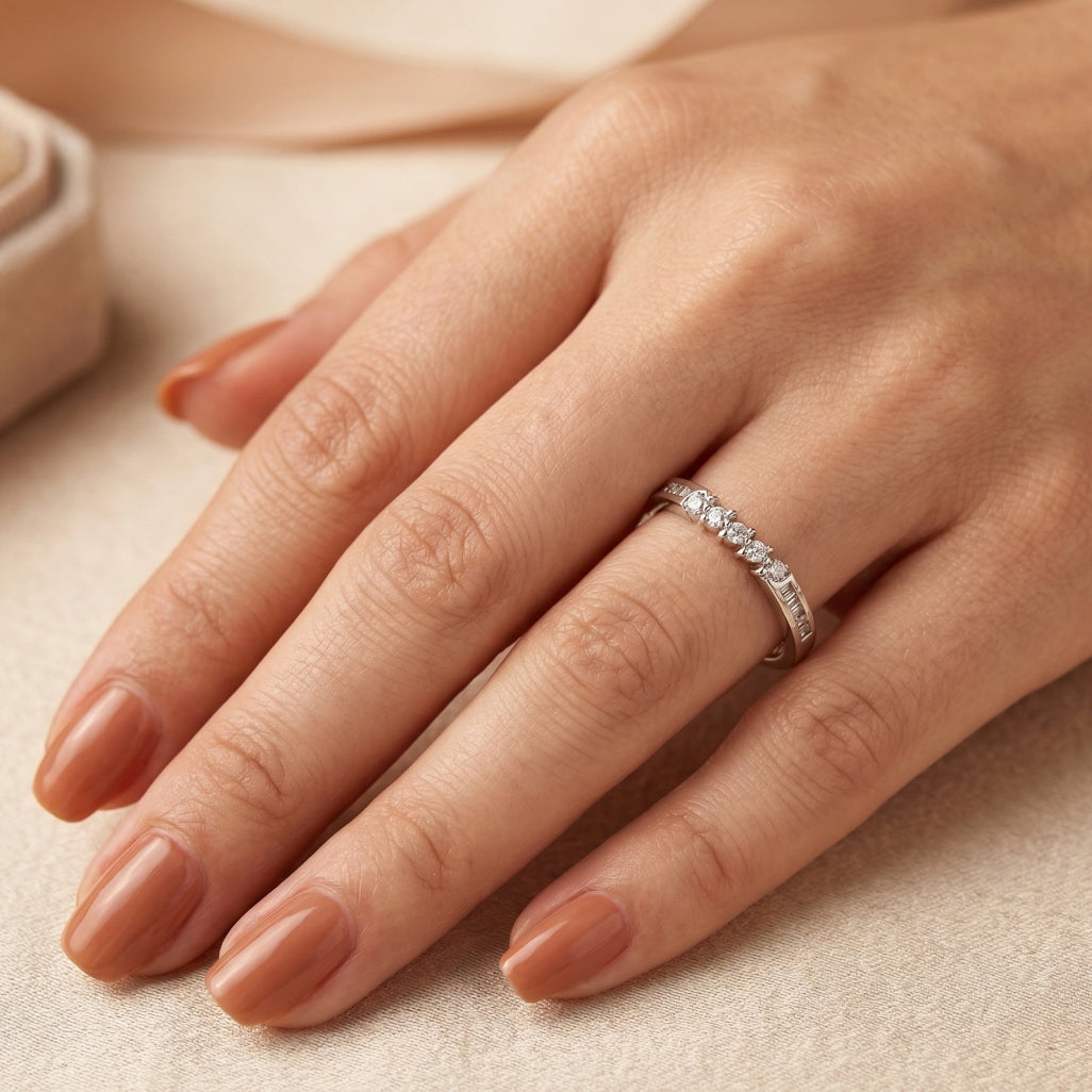 Floral Cluster Side-Stone Ring