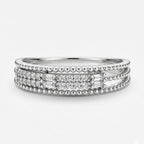 Leaf-Cut & Step-Cut Double Row Band
