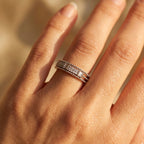 Leaf-Cut & Step-Cut Double Row Band