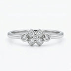Beaded Floral Stone Border Ring