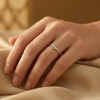 Beaded Floral Stone Border Ring