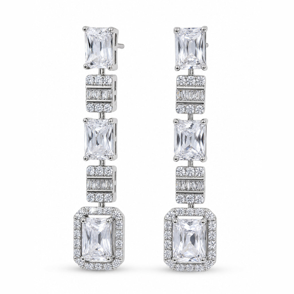 Emerald Cut Moissanite Necklace Set