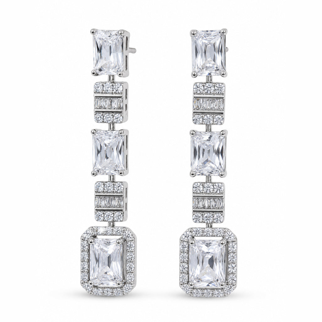 Emerald Cut Moissanite Necklace Set