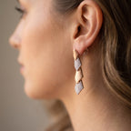 Matte Pave Kite Link Necklace & Earring Set