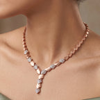Matte Pave Kite Link Necklace & Earring Set