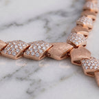 Matte Pave Kite Link Necklace & Earring Set