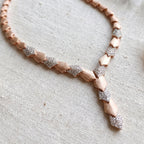 Matte Pave Kite Link Necklace & Earring Set