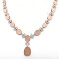 Brushed Oval Moissanite Flower Jewellery Set