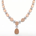 Brushed Oval Moissanite Flower Jewellery Set