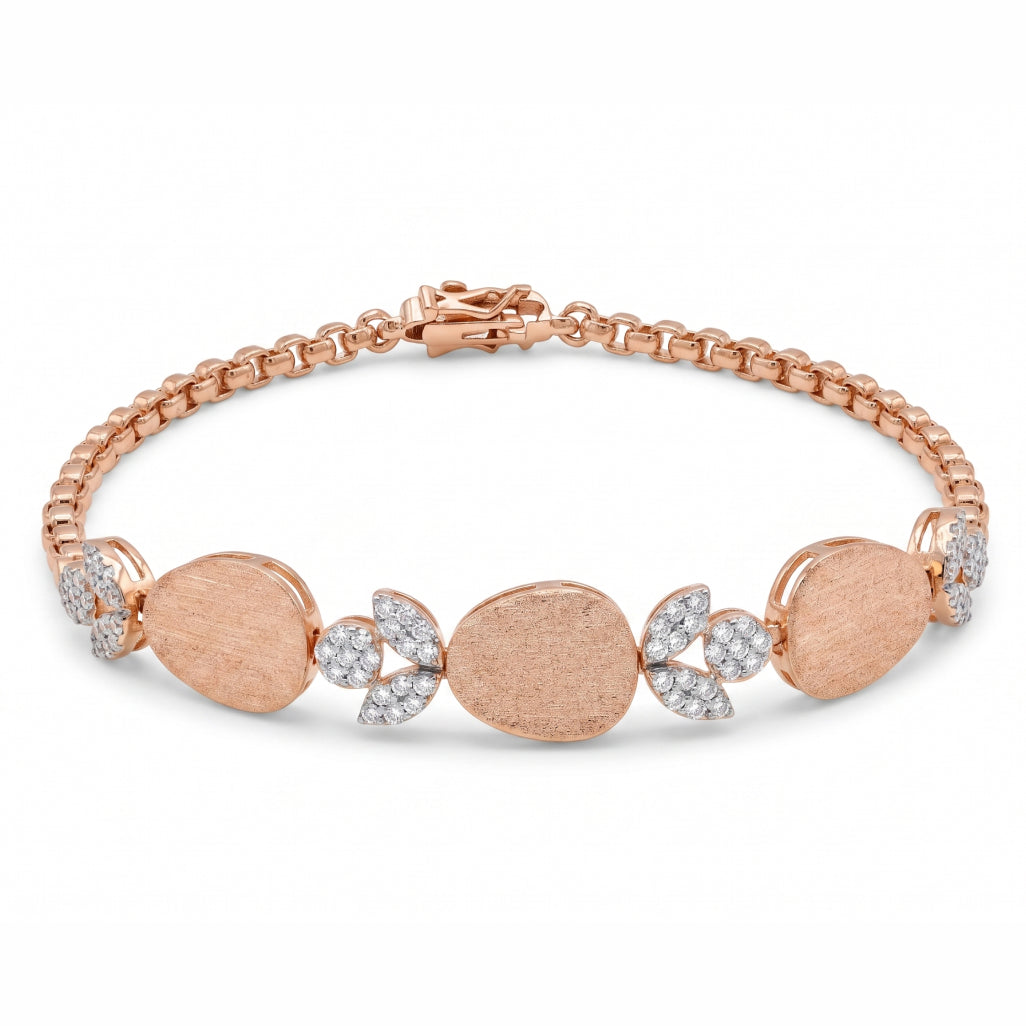 Brushed Oval Moissanite Flower Jewellery Set