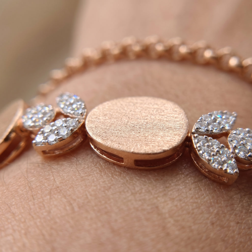 Brushed Oval Moissanite Flower Jewellery Set