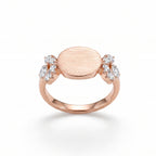 Brushed Oval Moissanite Flower Jewellery Set
