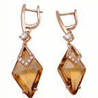 Amber Crystal Kite Pendant Set