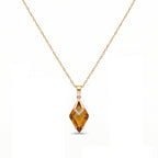 Amber Crystal Kite Pendant Set