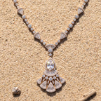 Art Deco Fan Moissanite Necklace & Earring Set