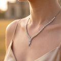 Chevron Leaf Moissanite Jewellery Set