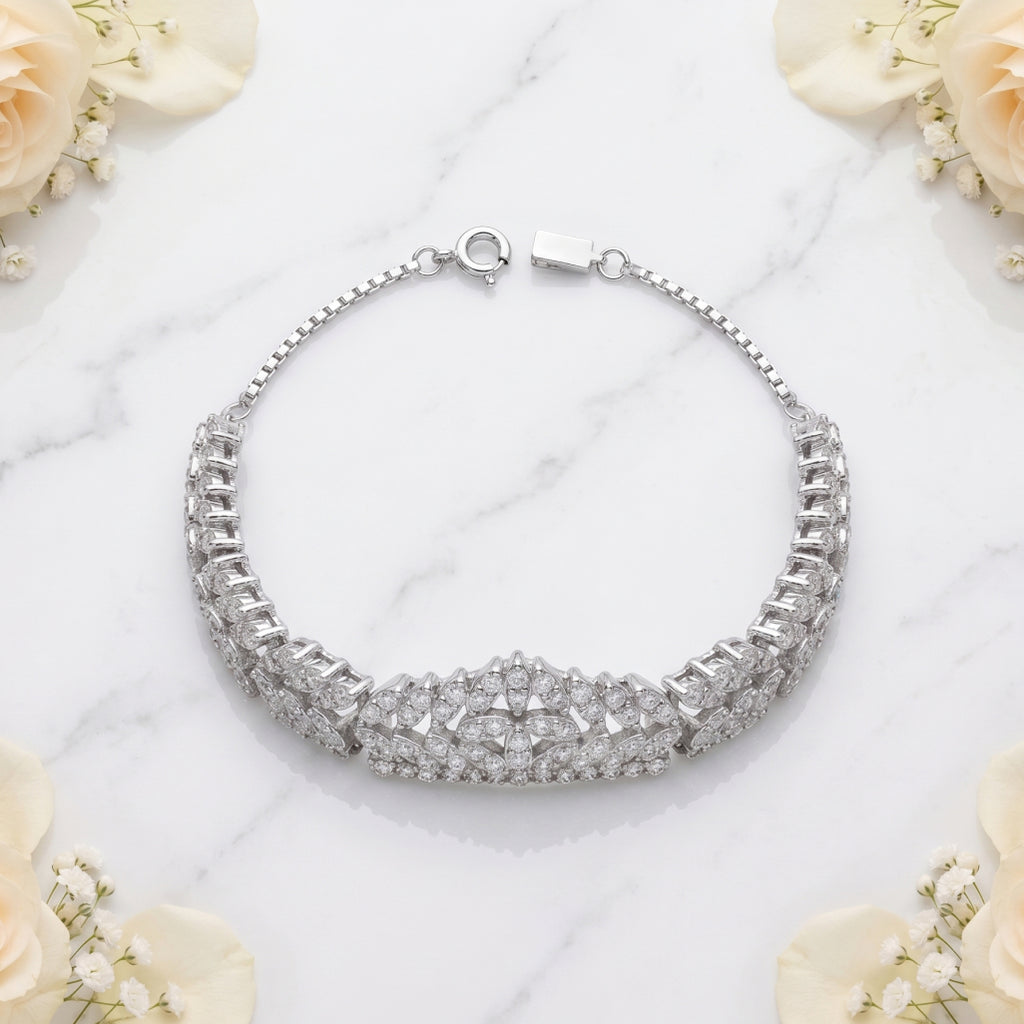 Chevron Leaf Moissanite Jewellery Set
