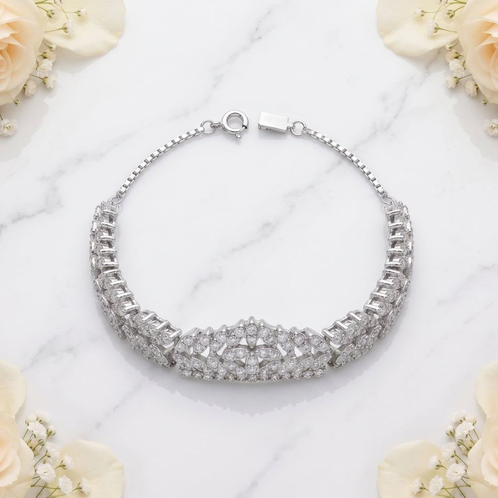 Chevron Leaf Moissanite Jewellery Set