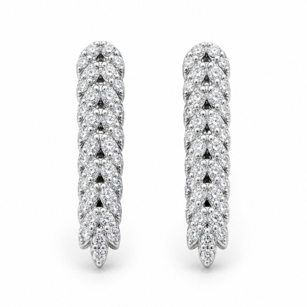 Chevron Leaf Moissanite Jewellery Set