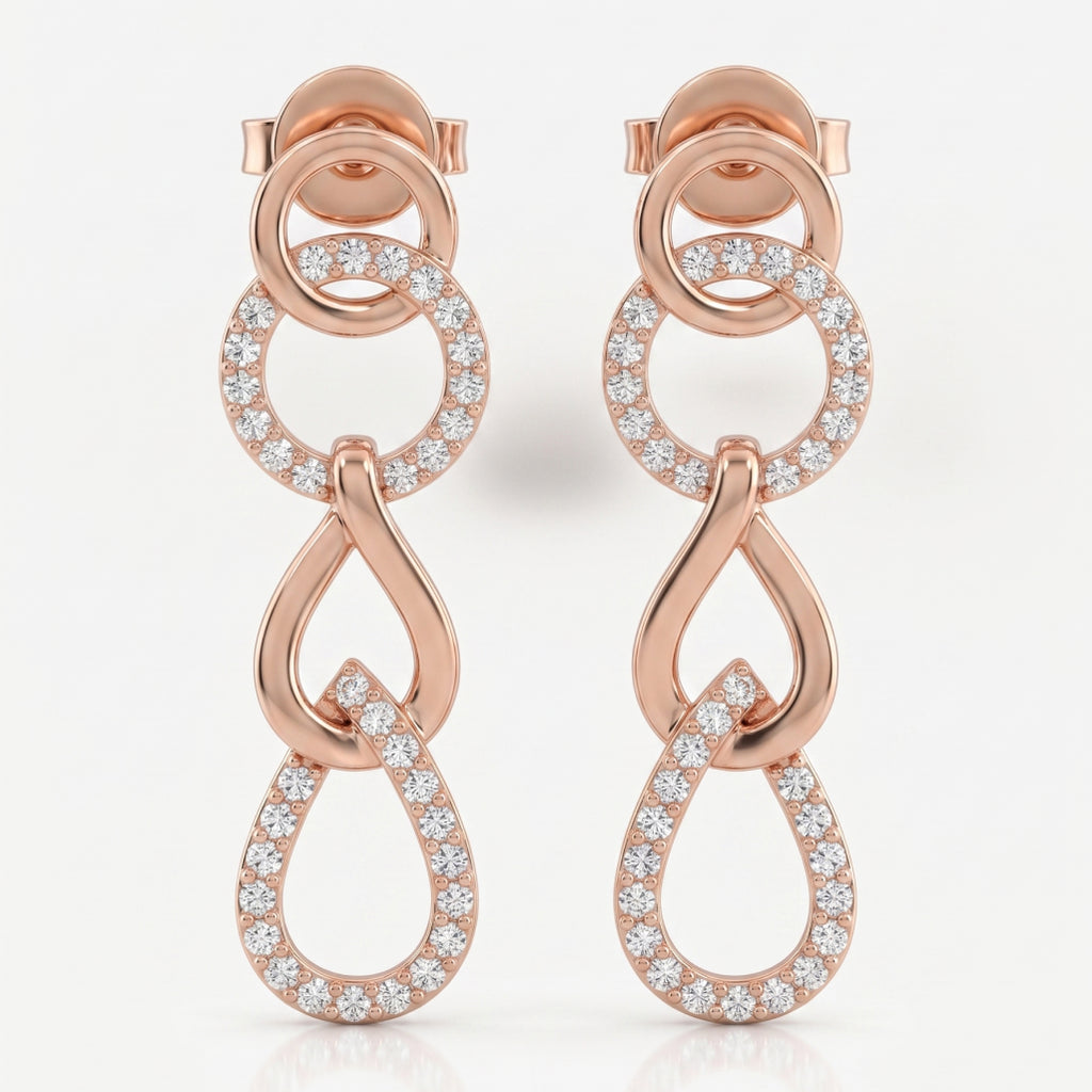 Open Link Circle & Teardrop Moissanite Set