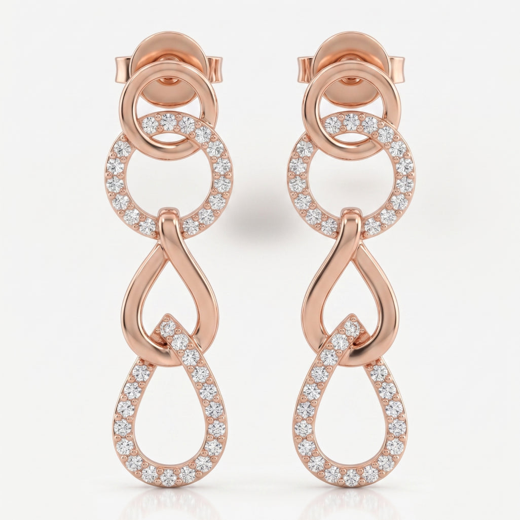 Open Link Circle & Teardrop Moissanite Set