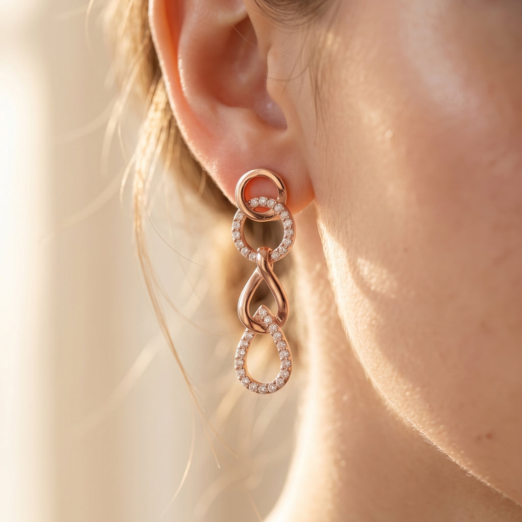 Open Link Circle & Teardrop Moissanite Set