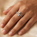 Square Stone Border Pyramid Band Ring