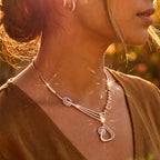 Asymmetric Scroll Moissanite Necklace Set