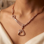 Asymmetric Scroll Moissanite Necklace Set