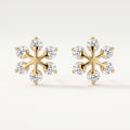 Gold Snowflake Branch Cluster Stud Earrings
