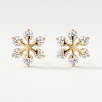 Gold Snowflake Branch Cluster Stud Earrings