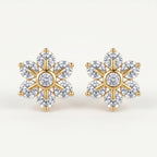 Gold Sunburst Cluster Stud Earrings