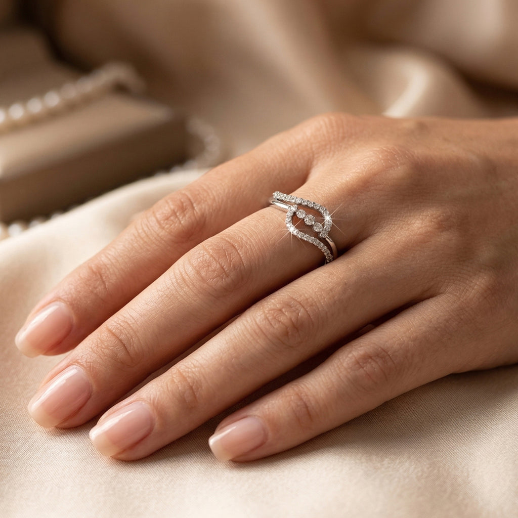 Star Crown Double Band Ring
