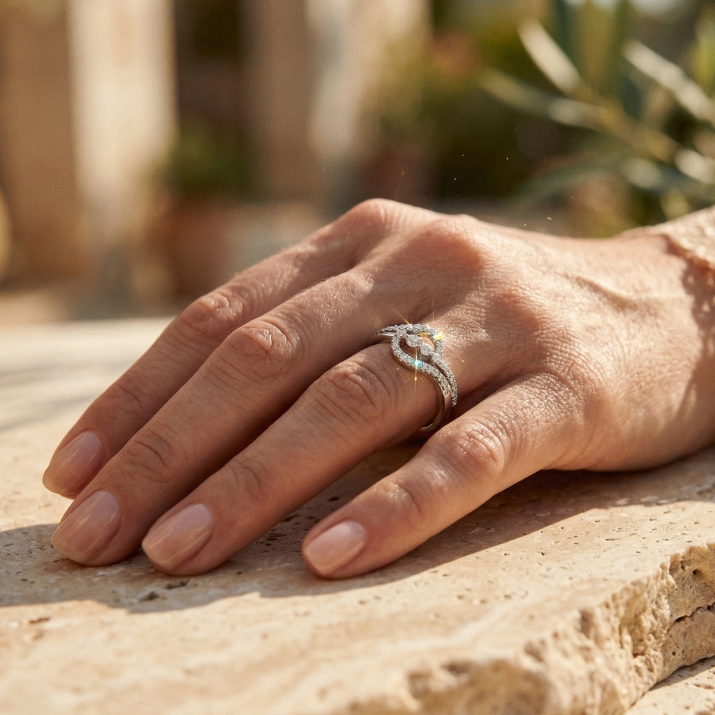 Star Crown Double Band Ring