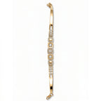 Princess Square Alternating Pave Bangle Bracelet
