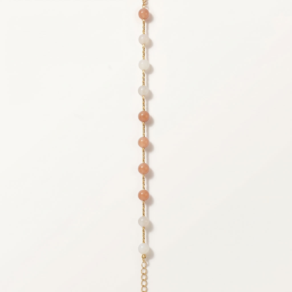 Moonstone Ombre Bead Station Bracelet