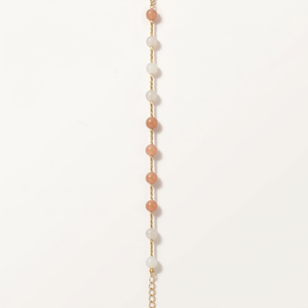 Moonstone Ombre Bead Station Bracelet