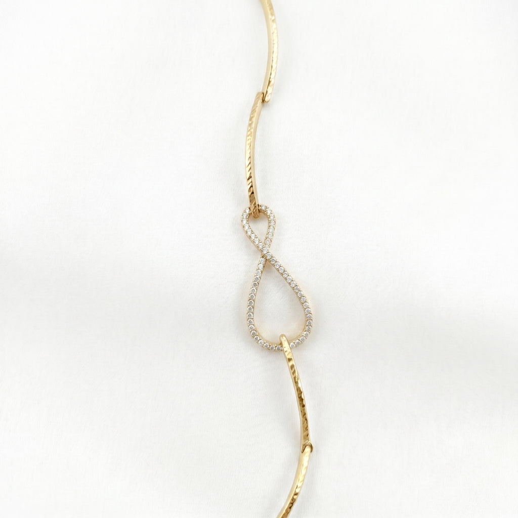 Pave Infinity Twisted Bar Bracelet