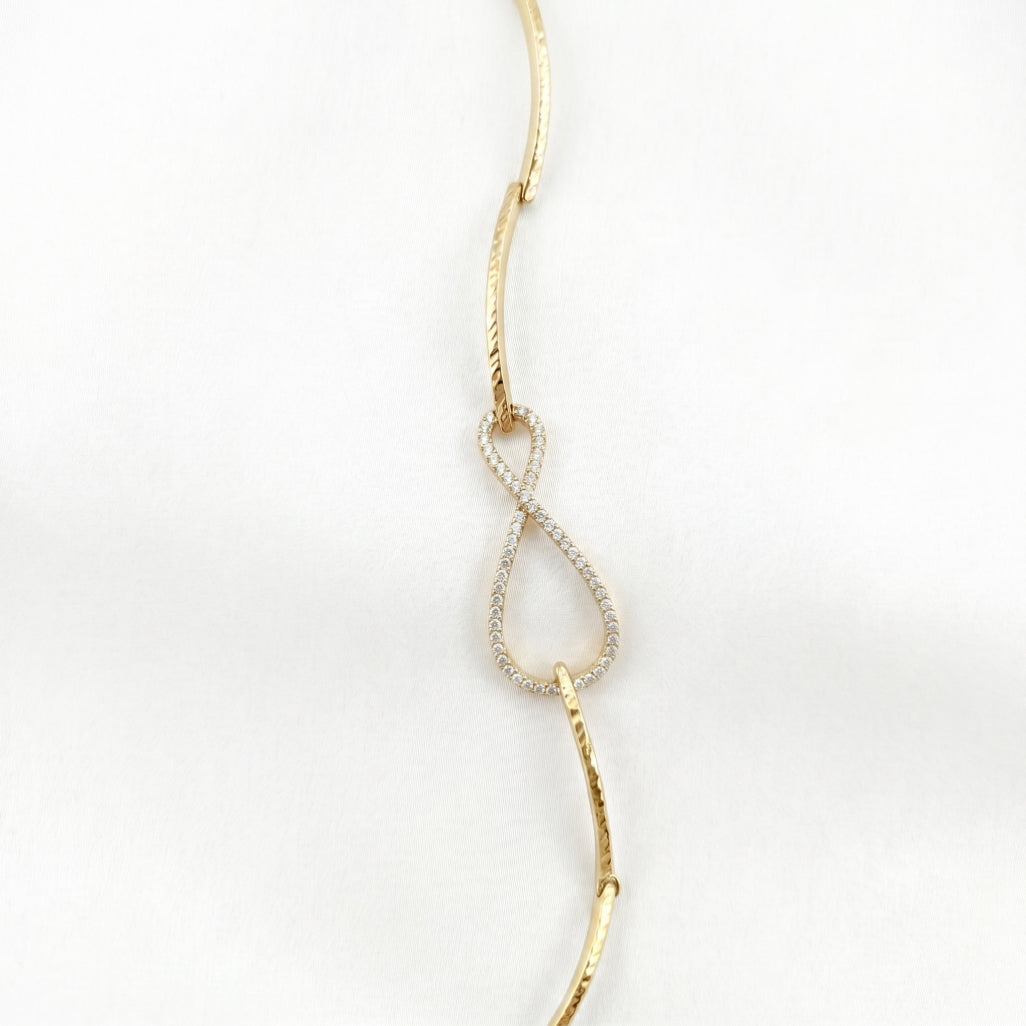 Pave Infinity Twisted Bar Bracelet